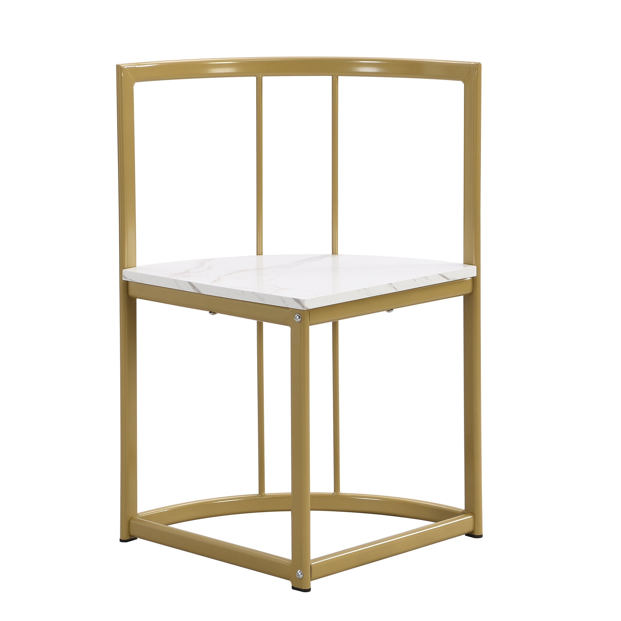 Modern 7-Piece Dining Table Set with Faux Marble Compact 55 In Kitchen Table Set for 6