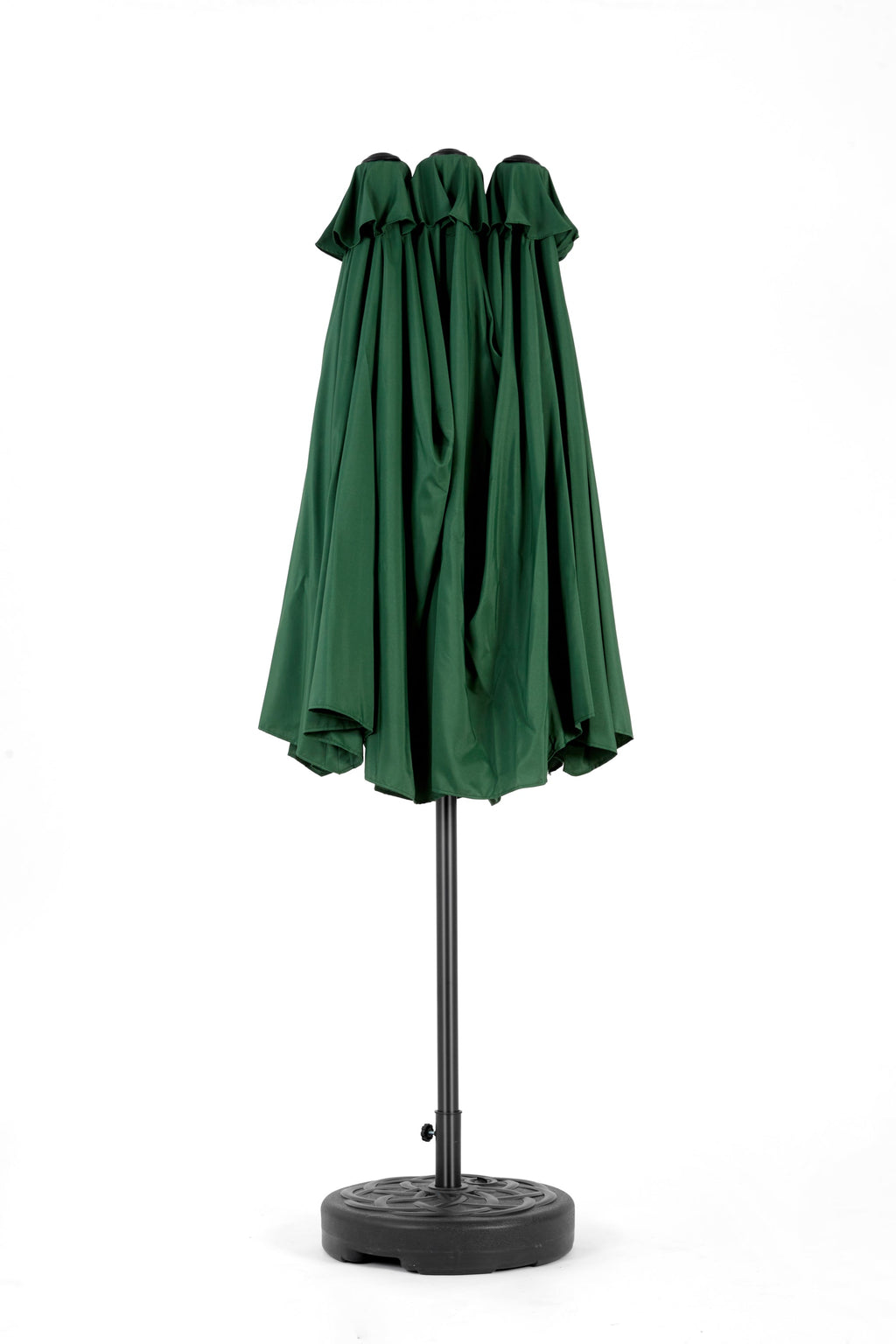Patio Umbrella Rectangular Double Sided Dark Green 14.8ft Crank Lift