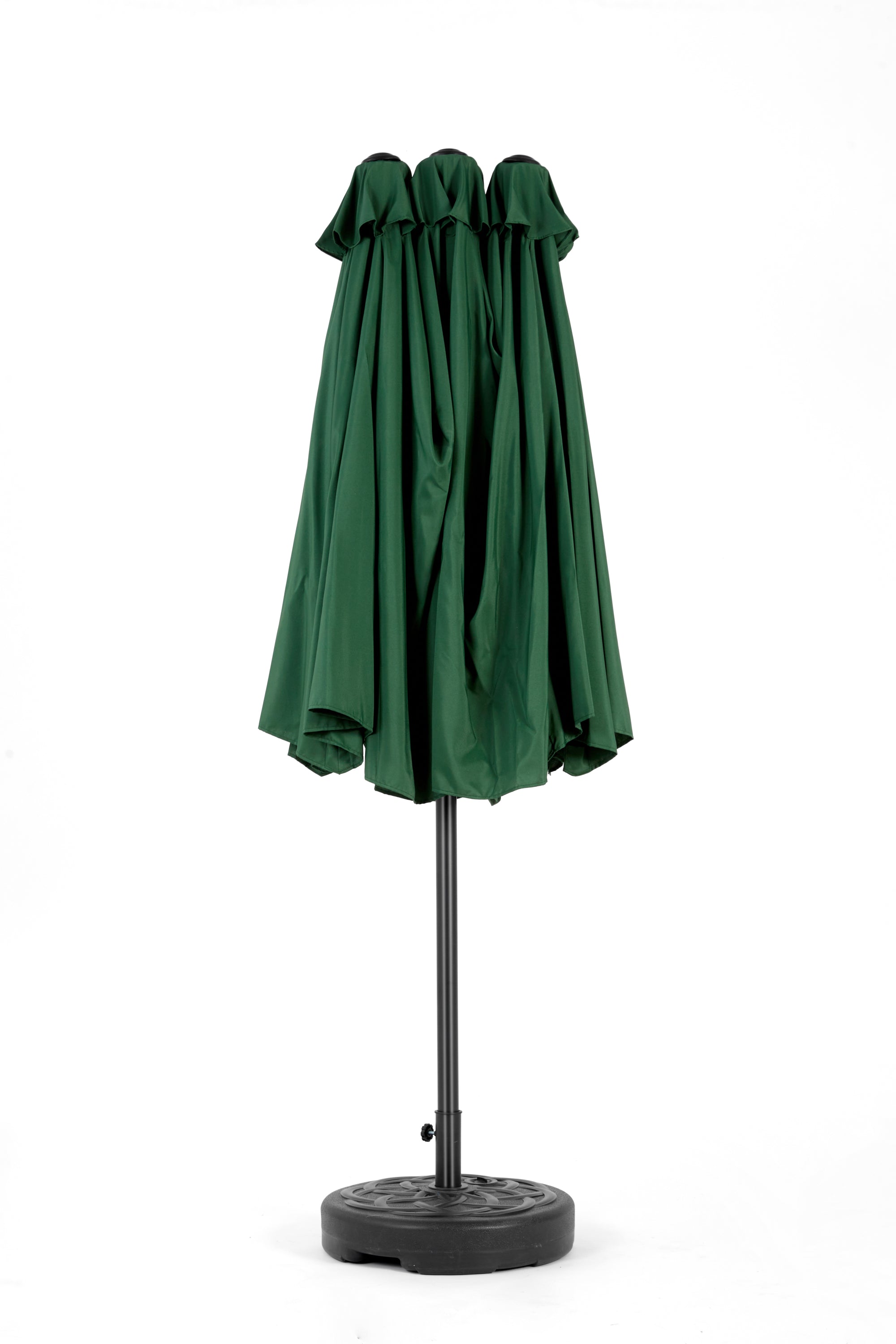 Patio Umbrella Rectangular Double Sided Dark Green 14.8ft Crank Lift