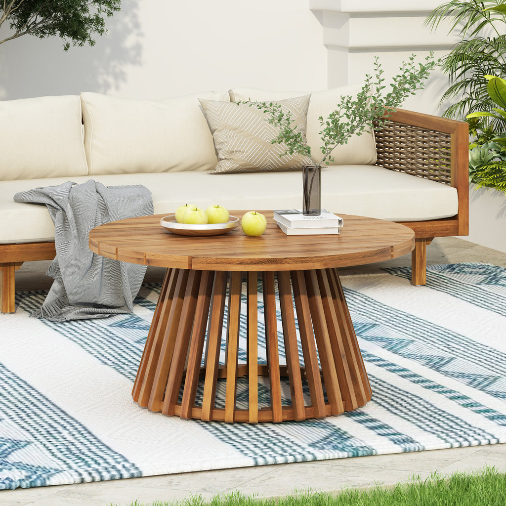 Outdoor Patio Set Acacia Wood Wicker Teak Dark Teal Daybed 2 Piece 600 LB