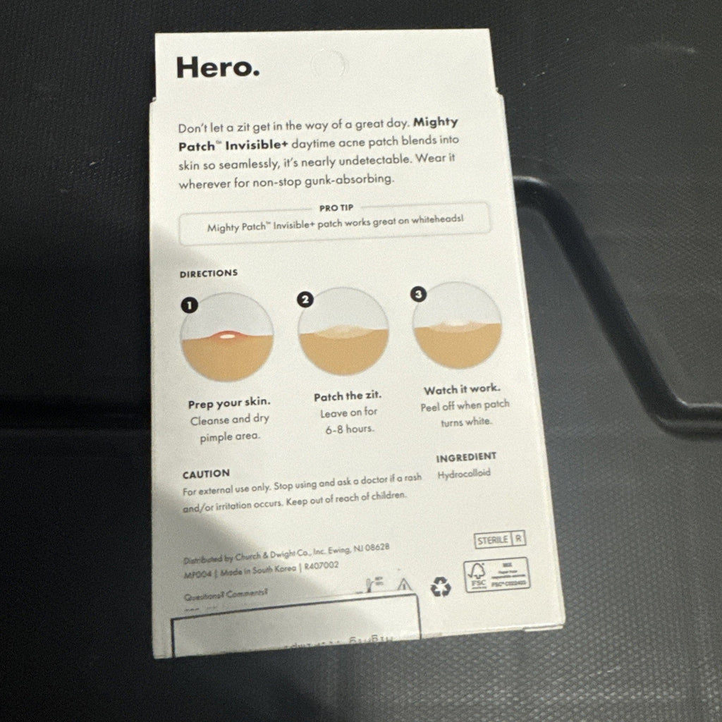 NIB Hero. Mighty Patch; INVISIBLE+; 39 Hydrocolloid Patches; Exp. 01/2027