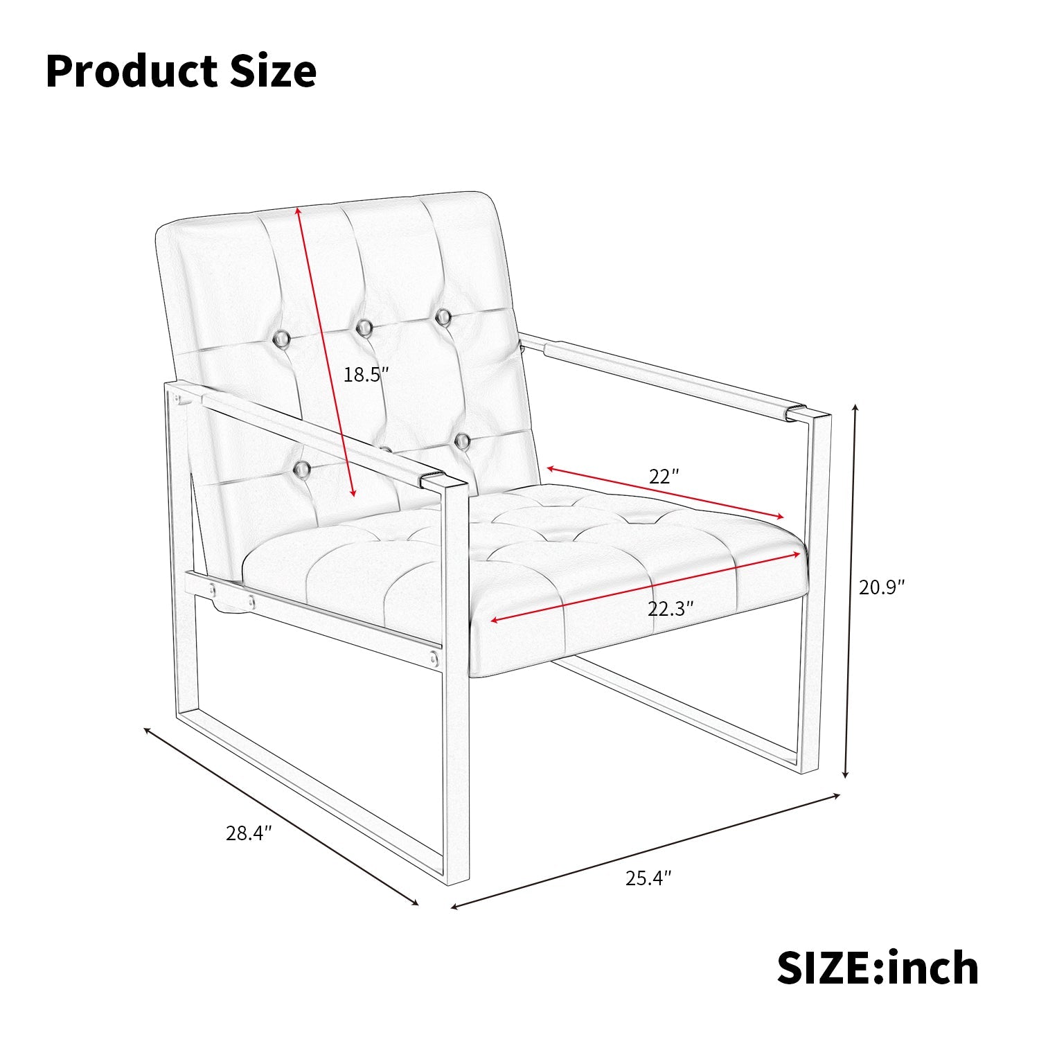 Office Chair Modern Metal Black Upholstered Pull-Out Backrest 46x25x28 in