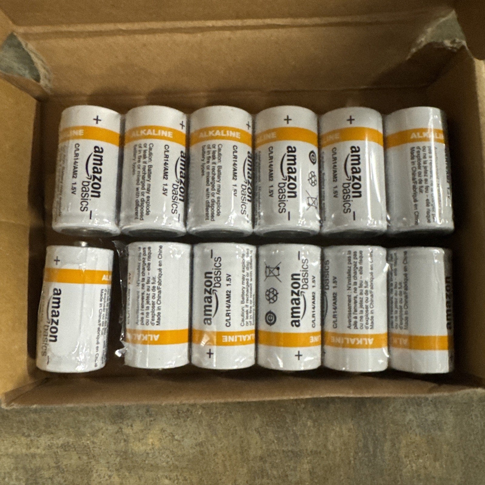 NEW Amazon Basics Alkaline C Batteries - 12 Count