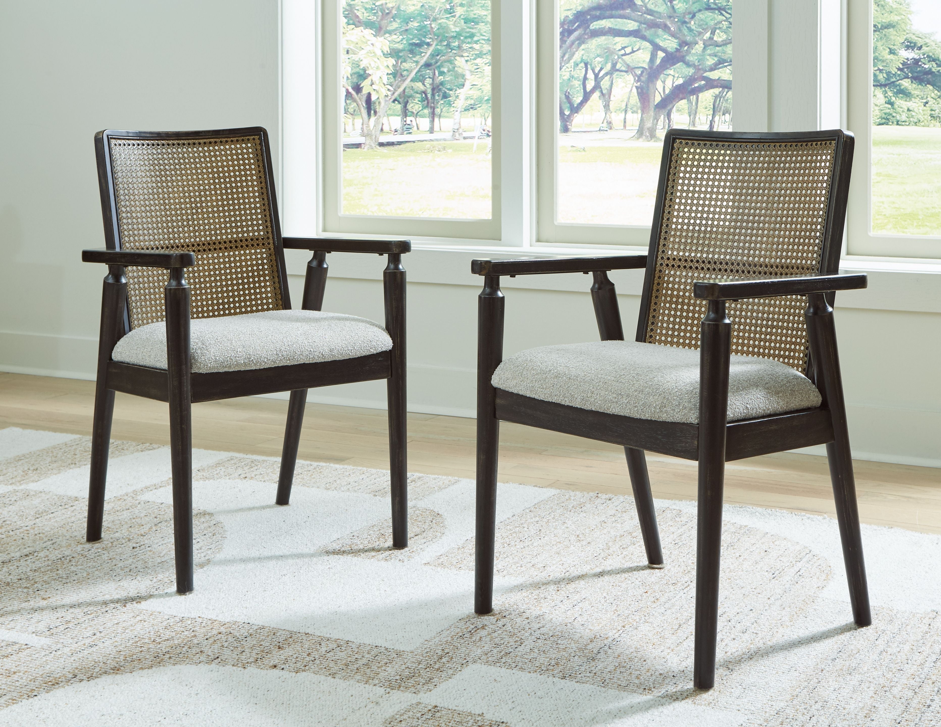 Galliden - Dining Upholstered Arm Chair (Set of 2) - Black