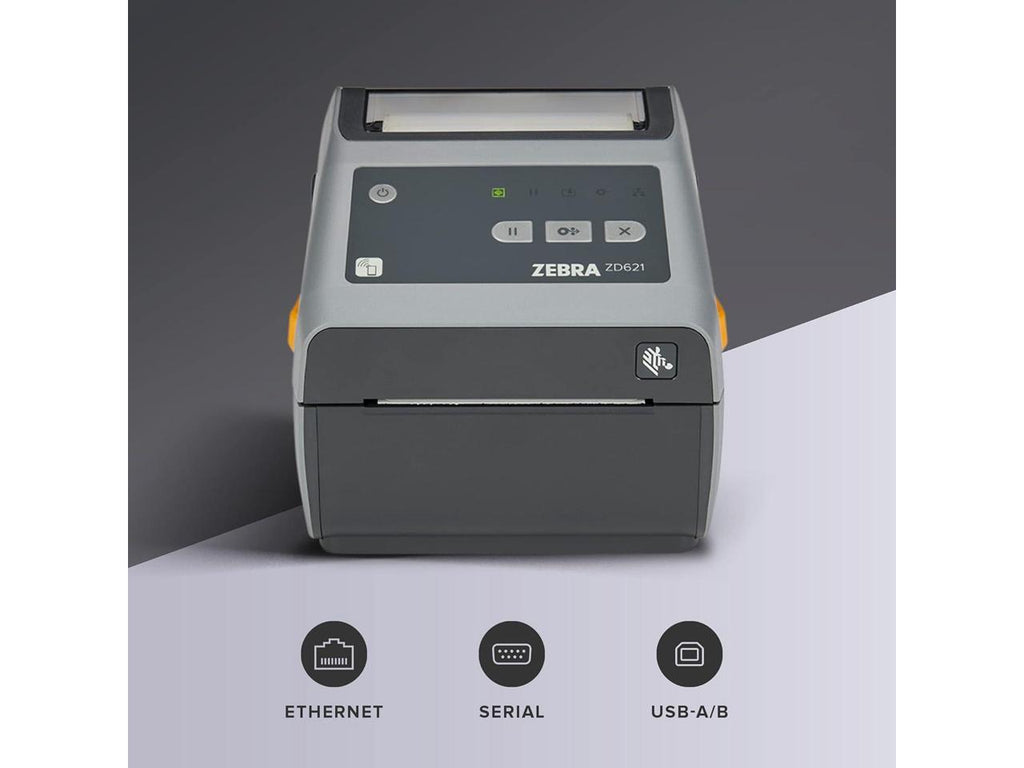 Zebra Direct Thermal Printer ZD621 300 DPI USB RJ45 DB9 ZD6A043-D01F00EZ