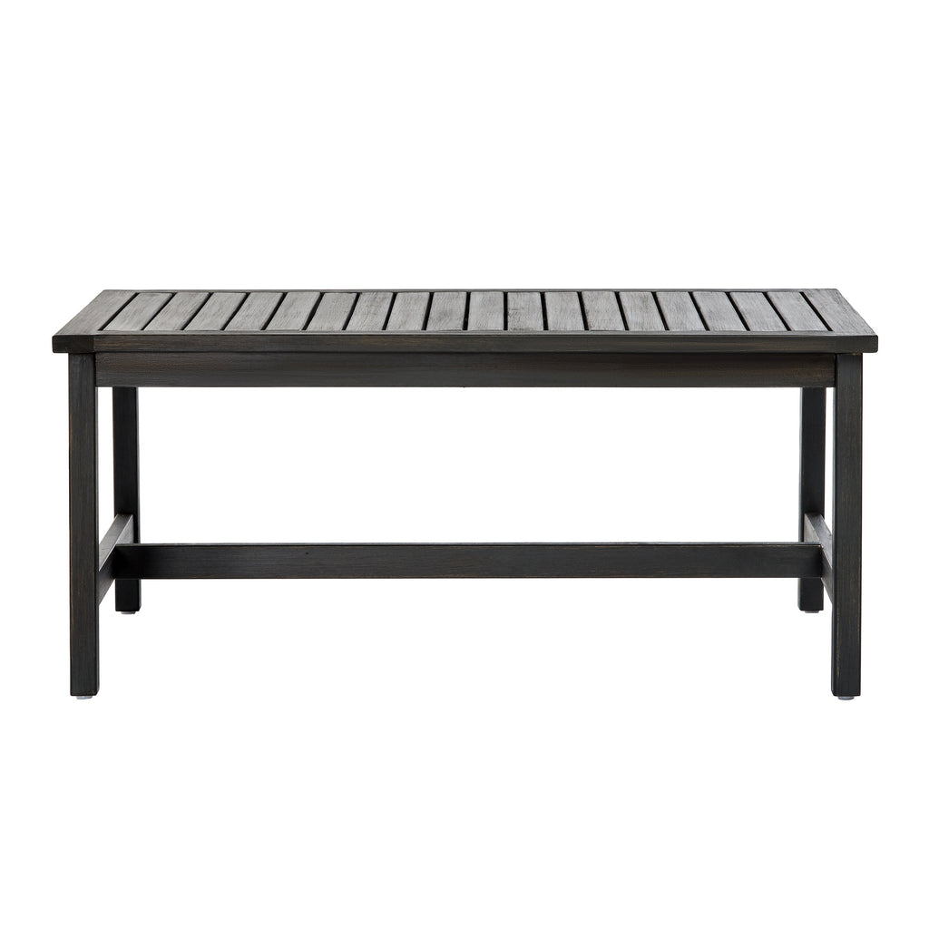 Outdoor Sofa Set Acacia Wood Textilene 2 Piece Dark Gray White Cushion