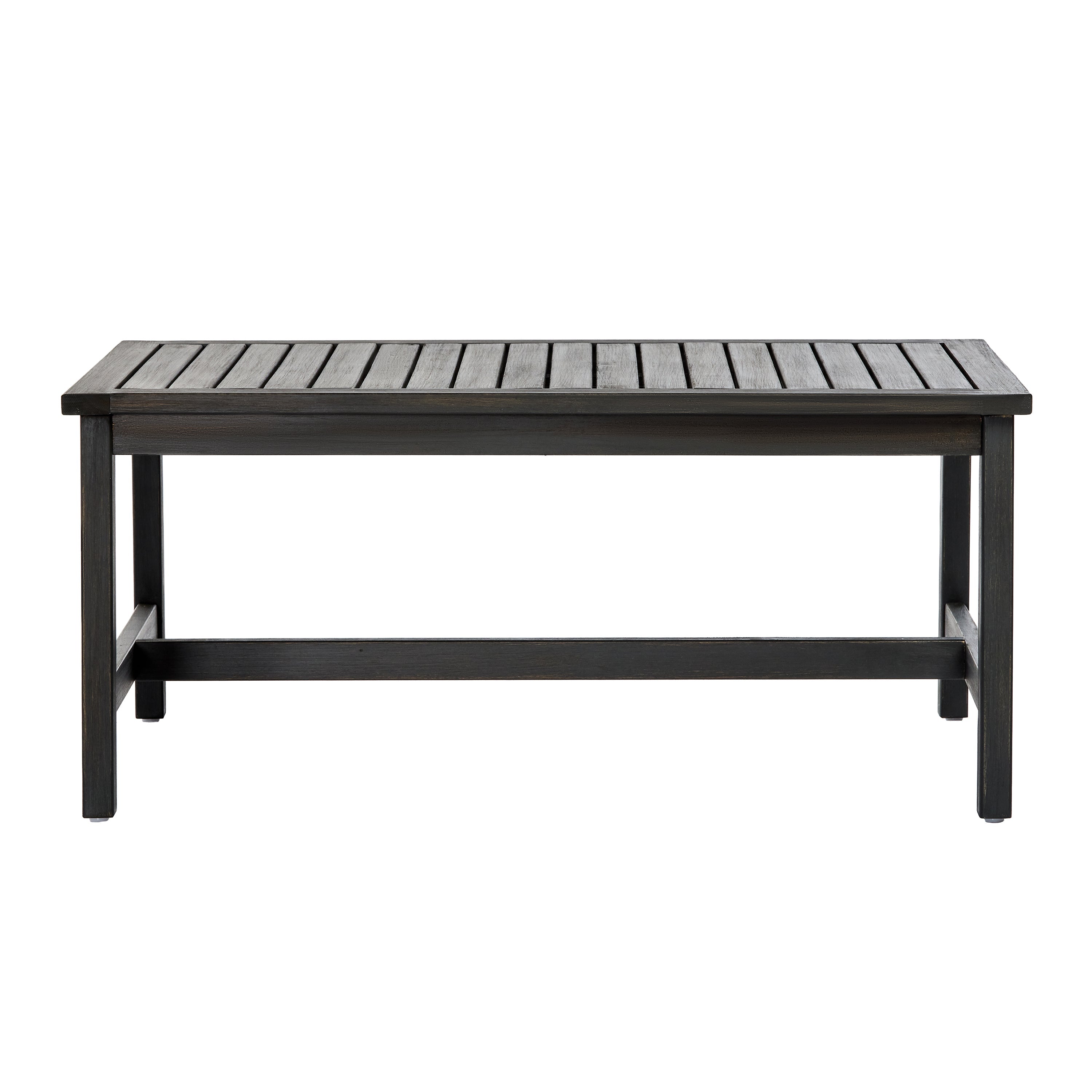Outdoor Sofa Set Acacia Wood Textilene 2 Piece Dark Gray White Cushion