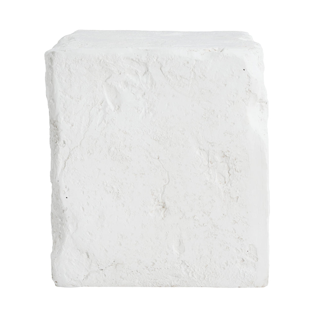 Outdoor Side Table Square MGO White Cave Texture 16.5x17.85in