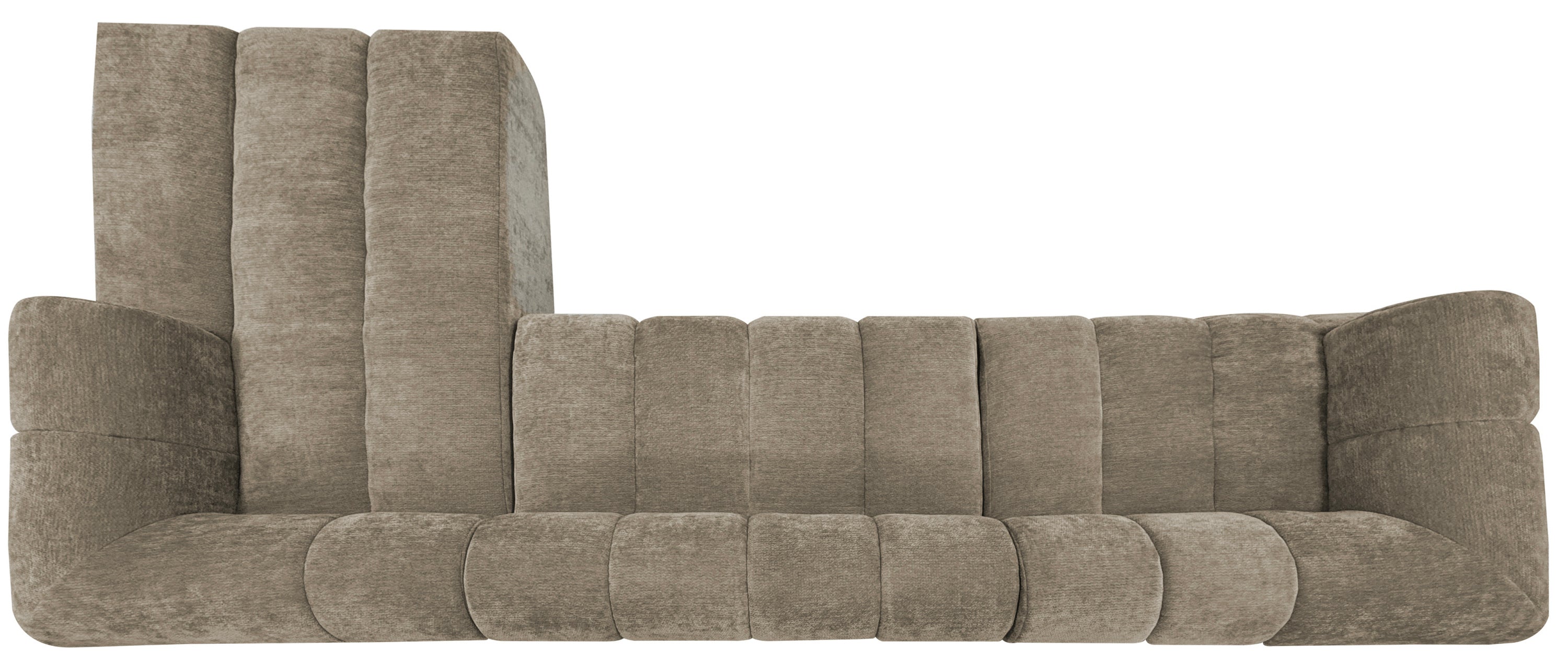 Sectional Sofa L-Shape High-Density Foam Espresso 4 Seat 122 In