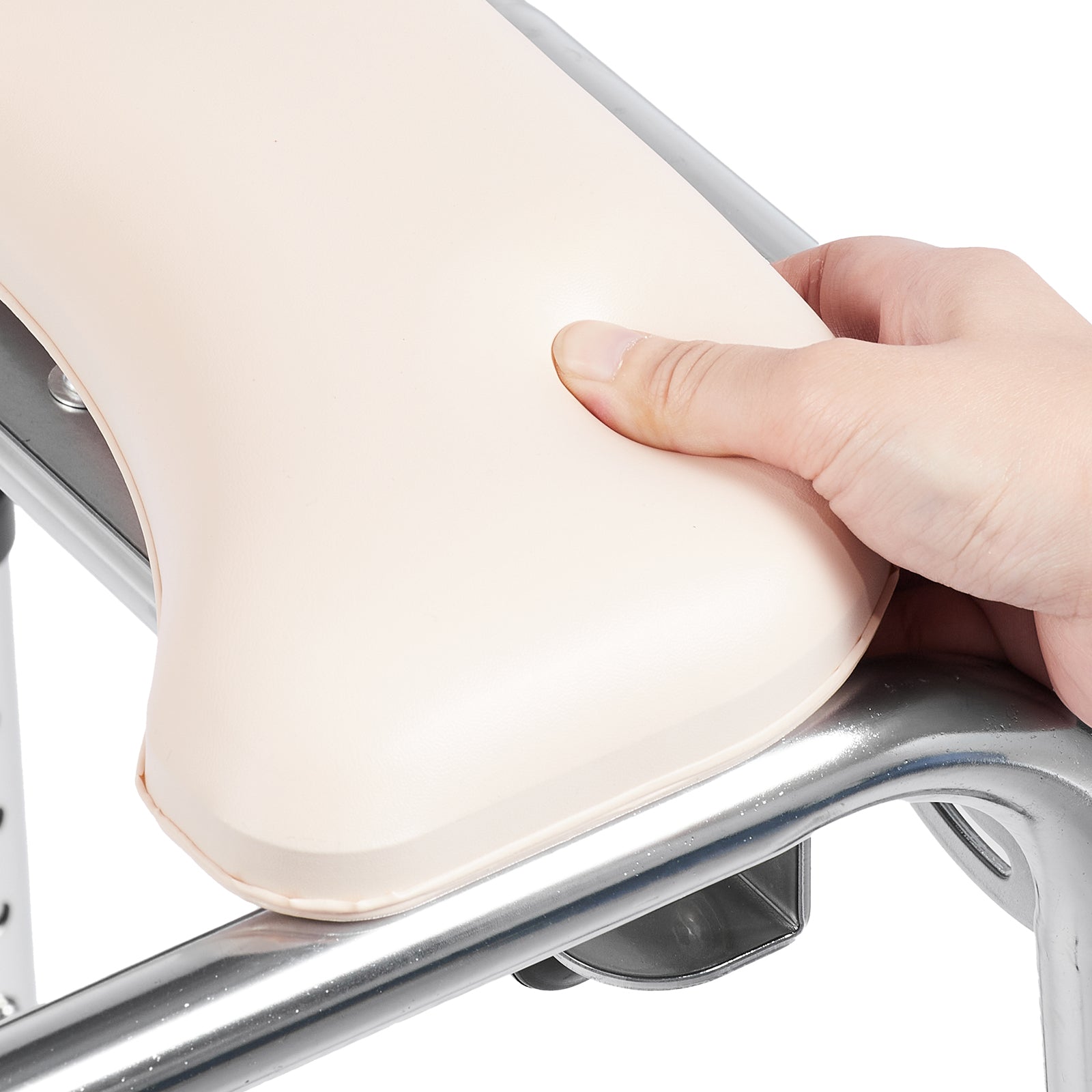 Commode Chair Padded Seat Drop-Down Arms 7-Level Adjustable Steel 350 LB