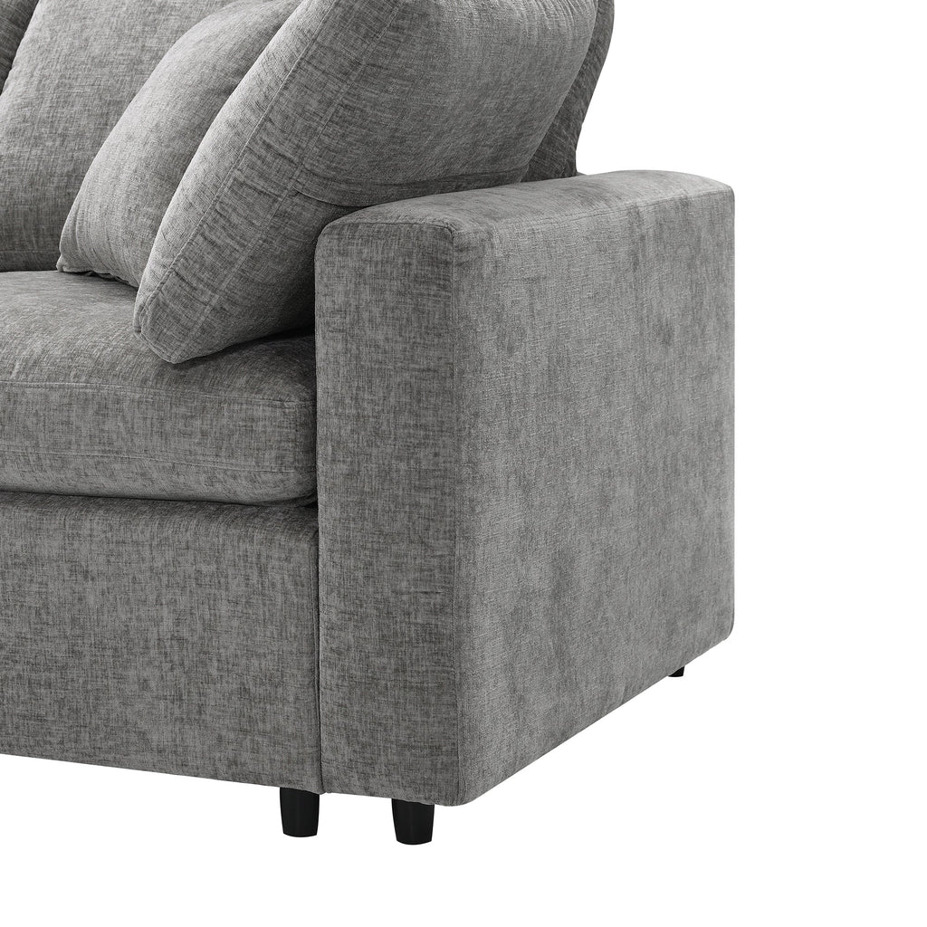 6-Seat U-Shape Modular Sofa with Ottoman, 130