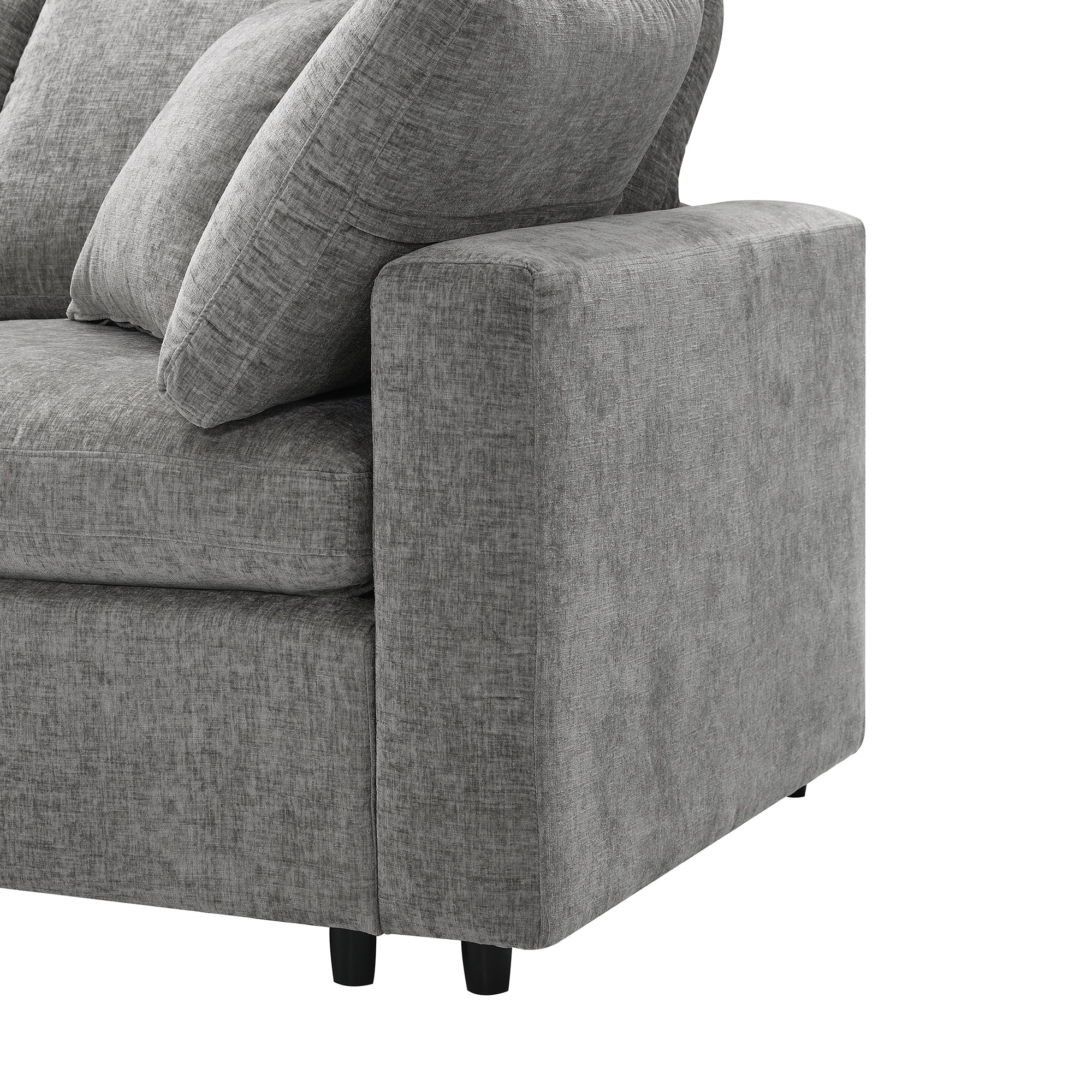6-Seat U-Shape Modular Sofa with Ottoman, 130
