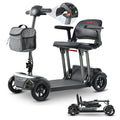 Mobility Scooter Folding Lightweight Metal Gray USB Port Travel Compact