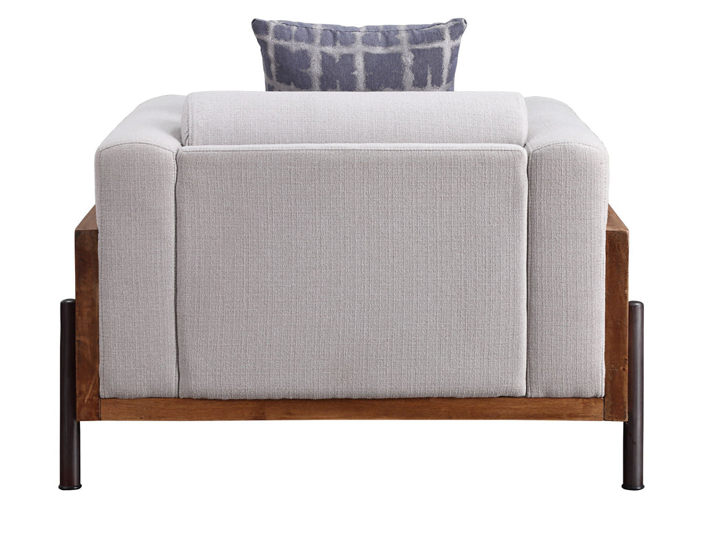 Pelton - Chair With Pillow - Fabric & Walnut
