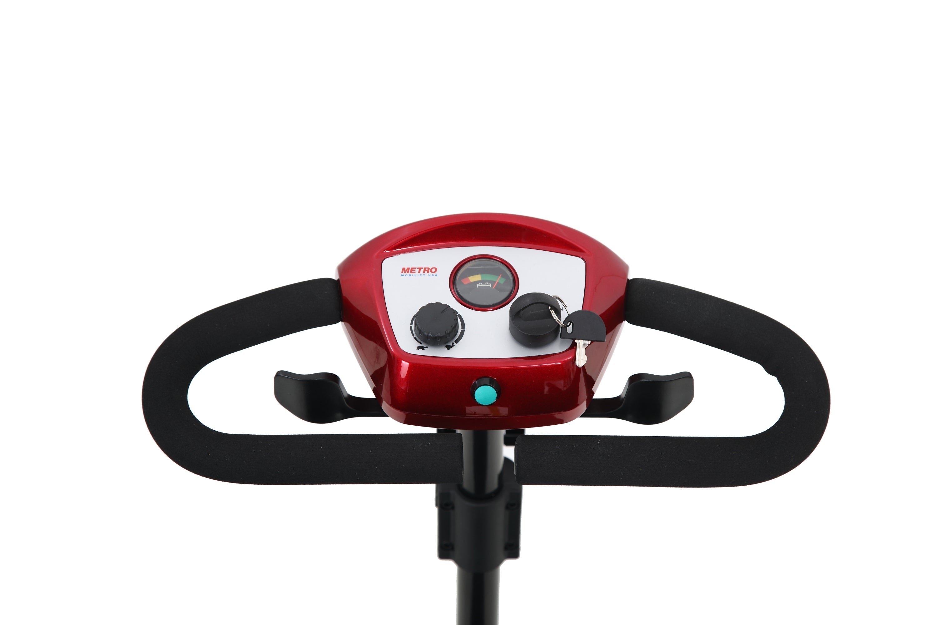 Mobility Scooter 4-Wheel Compact Metal Red 300 LB 10 Mile Rear Suspension