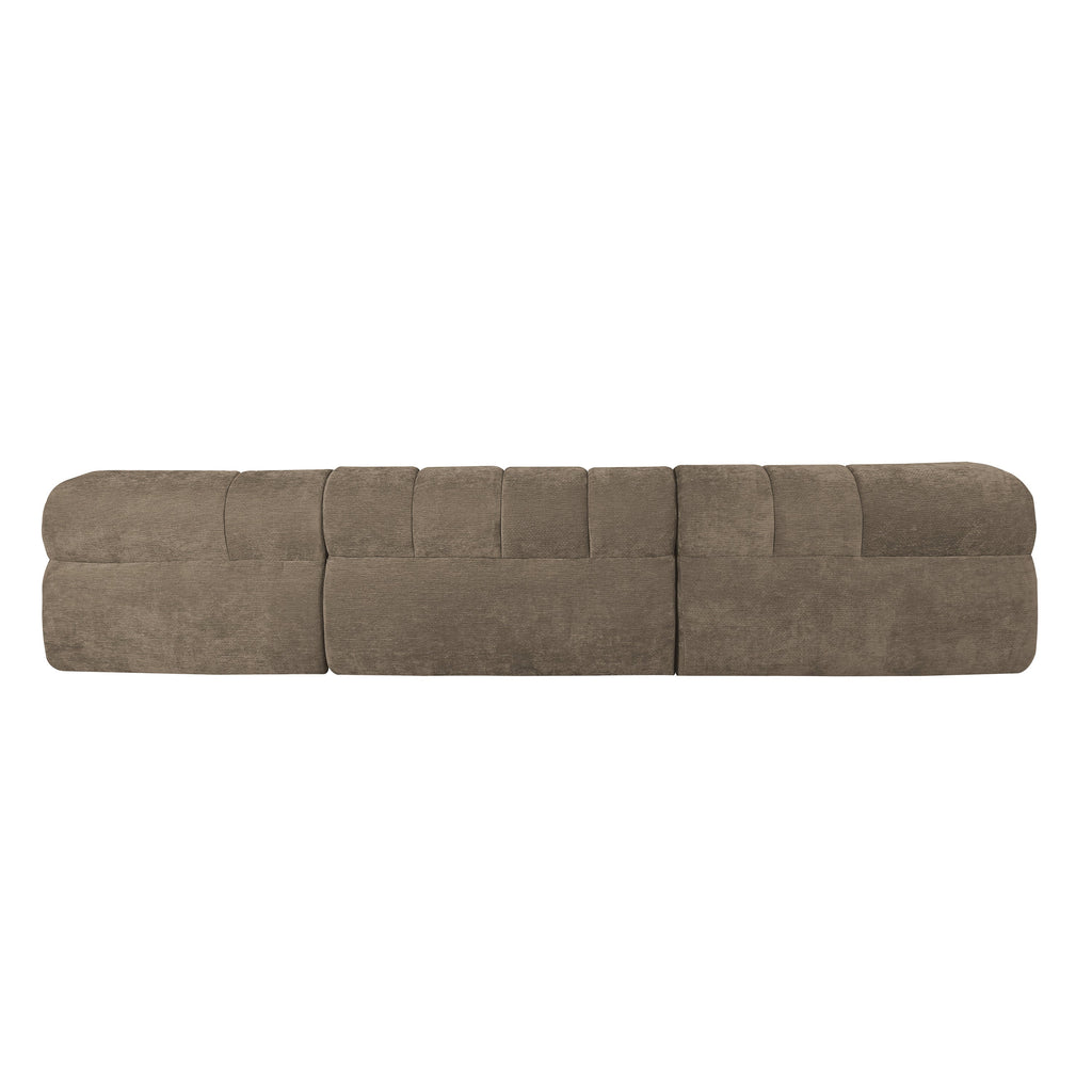 Sectional Sofa L-Shape High-Density Foam Espresso 4 Seat 122 In