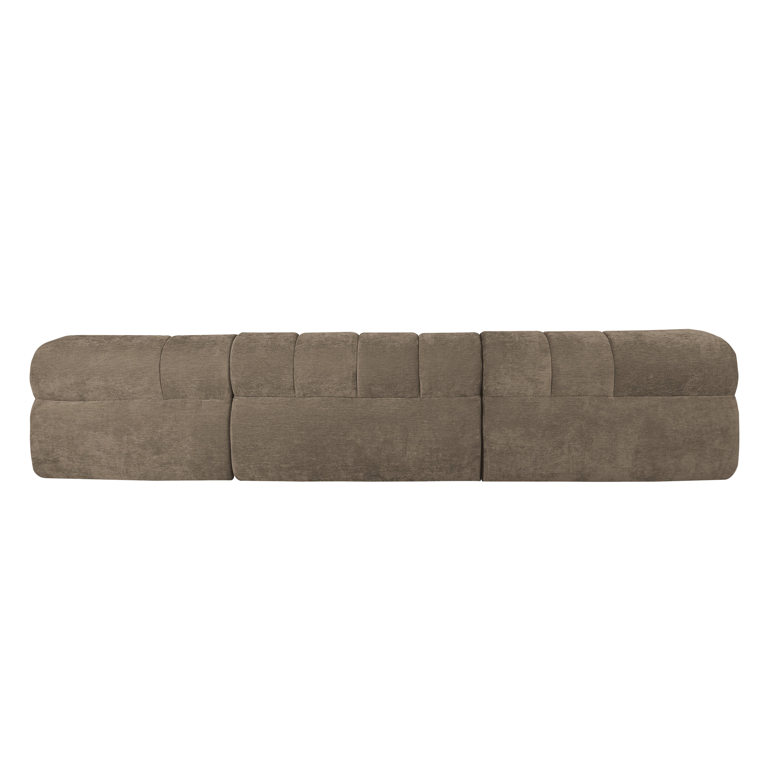 Sectional Sofa L-Shape High-Density Foam Espresso 4 Seat 122 In