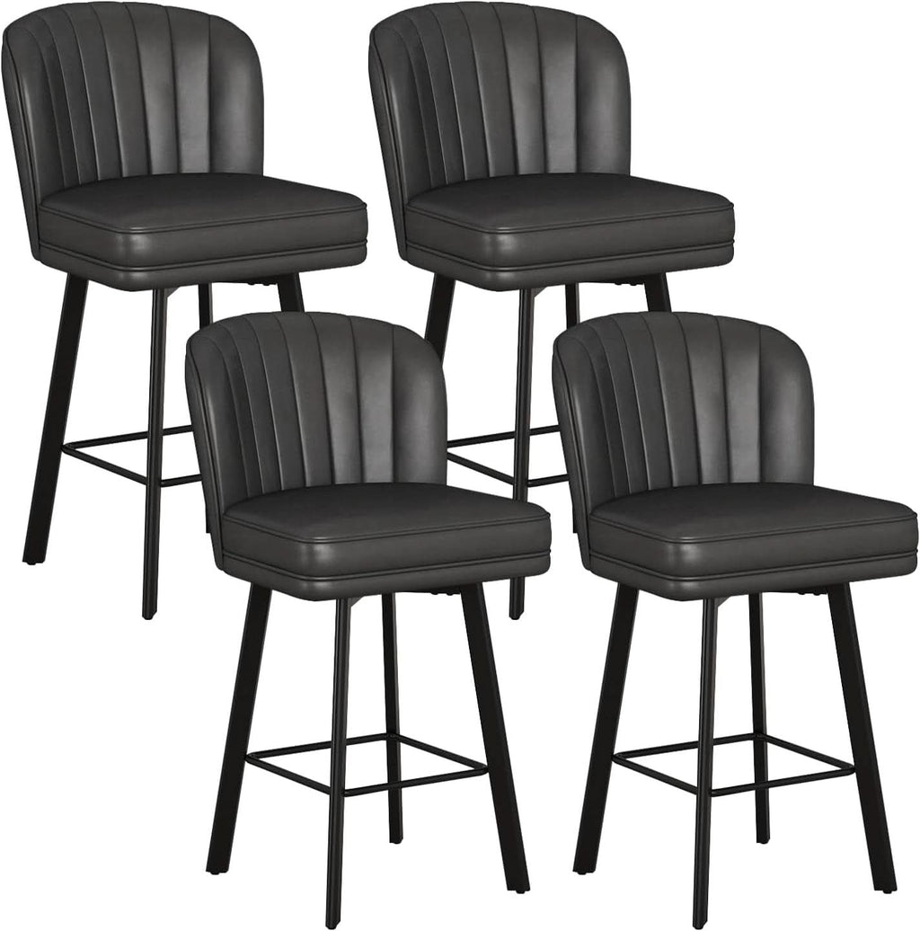 Modern Swivel Counter Height Bar Stools Set of Four