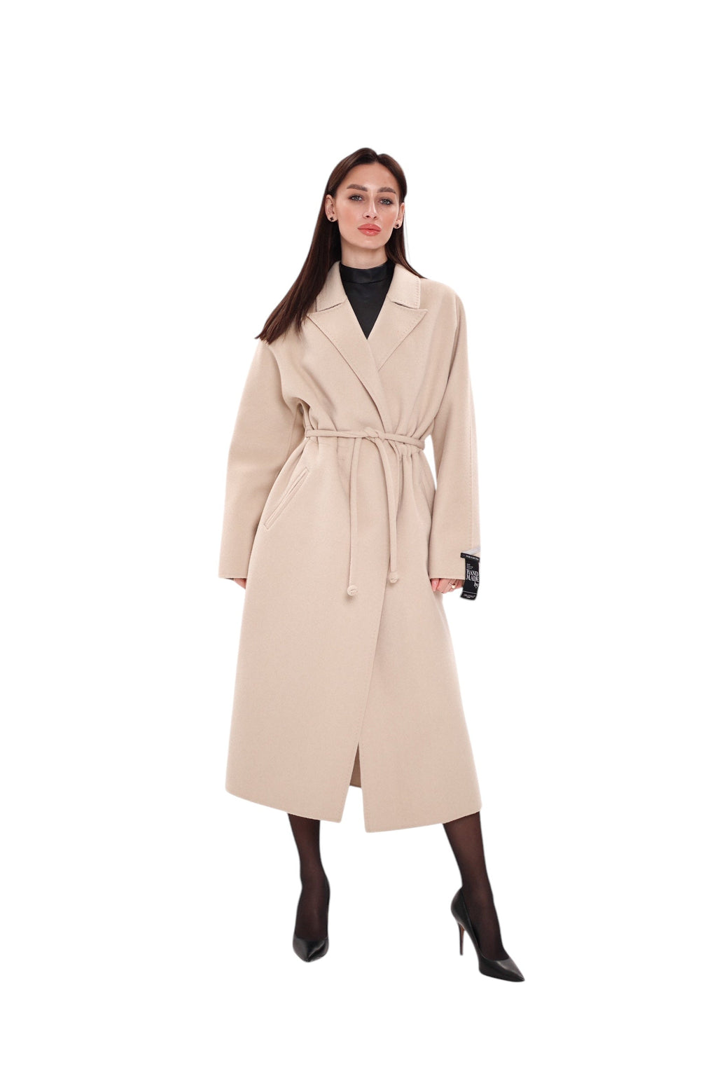 Margaret Premium Lana Wool Cashmere Coat in Royal Crème