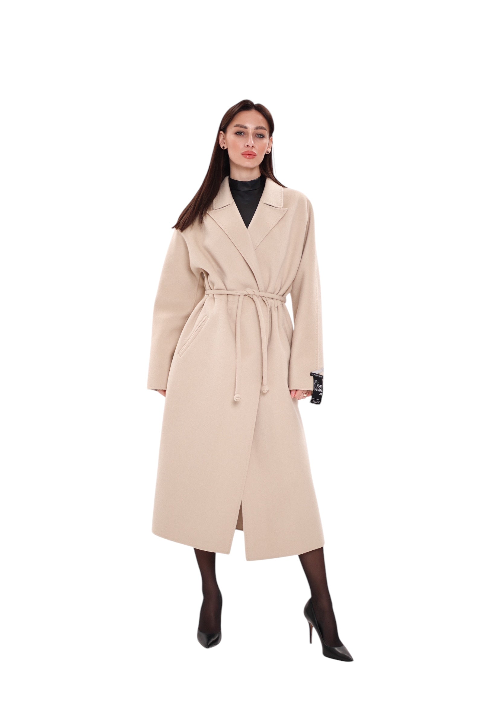 Margaret Premium Lana Wool Cashmere Coat in Royal Crème