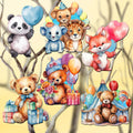 Happy Birthday Clip-On Eco Wood Decorative Ornaments Set of 6 by G. Debrekht - Christmas Decor - 8090035C-S6