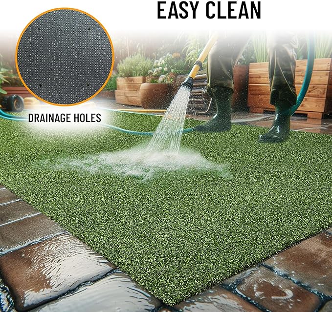 Ottomanson Artificial Turf Golf Hitting Mat 3' x 11' Indoor/Outdoor Waterproof Synthetic Fake Grass for Putting Practice Baseball Football Sports Gym Backyard, Custom Size 2' up to 30'