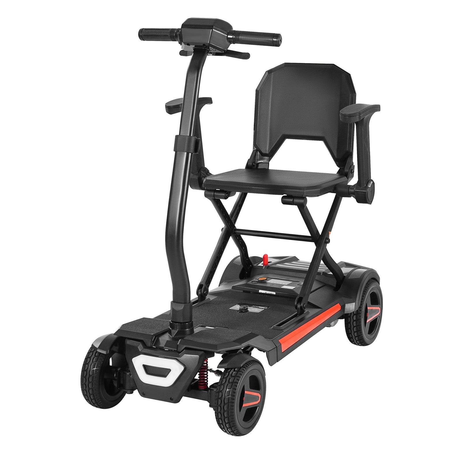 Mobility Scooter 4-Wheel Auto-Folding Remote Control 265 LB Black Orange