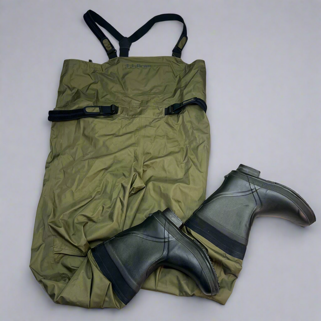L.L. BEAN Angler Super Seam TEK Boot-Foot Waders Mens Sz L Boot Sz 11 503587