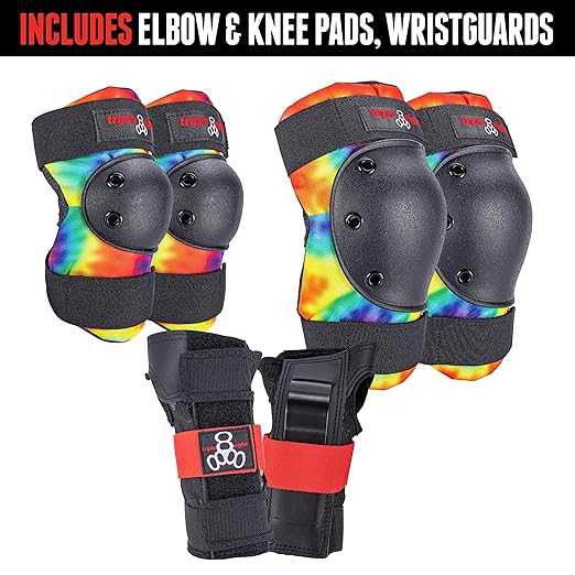 Triple Eight Saver Series 3-Pack Pad Set– Ideal for Skateboarding, In-line Skating, Roller Skating, and Biking
