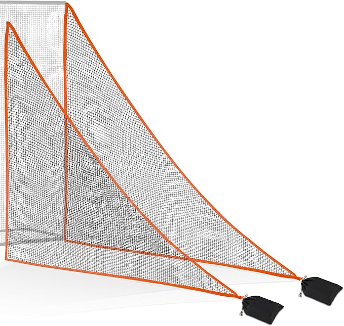1/2PCS Golf Shank Net Attachment for Golf Hitting Nets with Sandbag, 7 * 7FT/7 * 10FT Golf Barrier Side Net,Golf Practice Hitting Net Barrier Net for Golf, Baseball, Hockey, Soccer (Black/Red