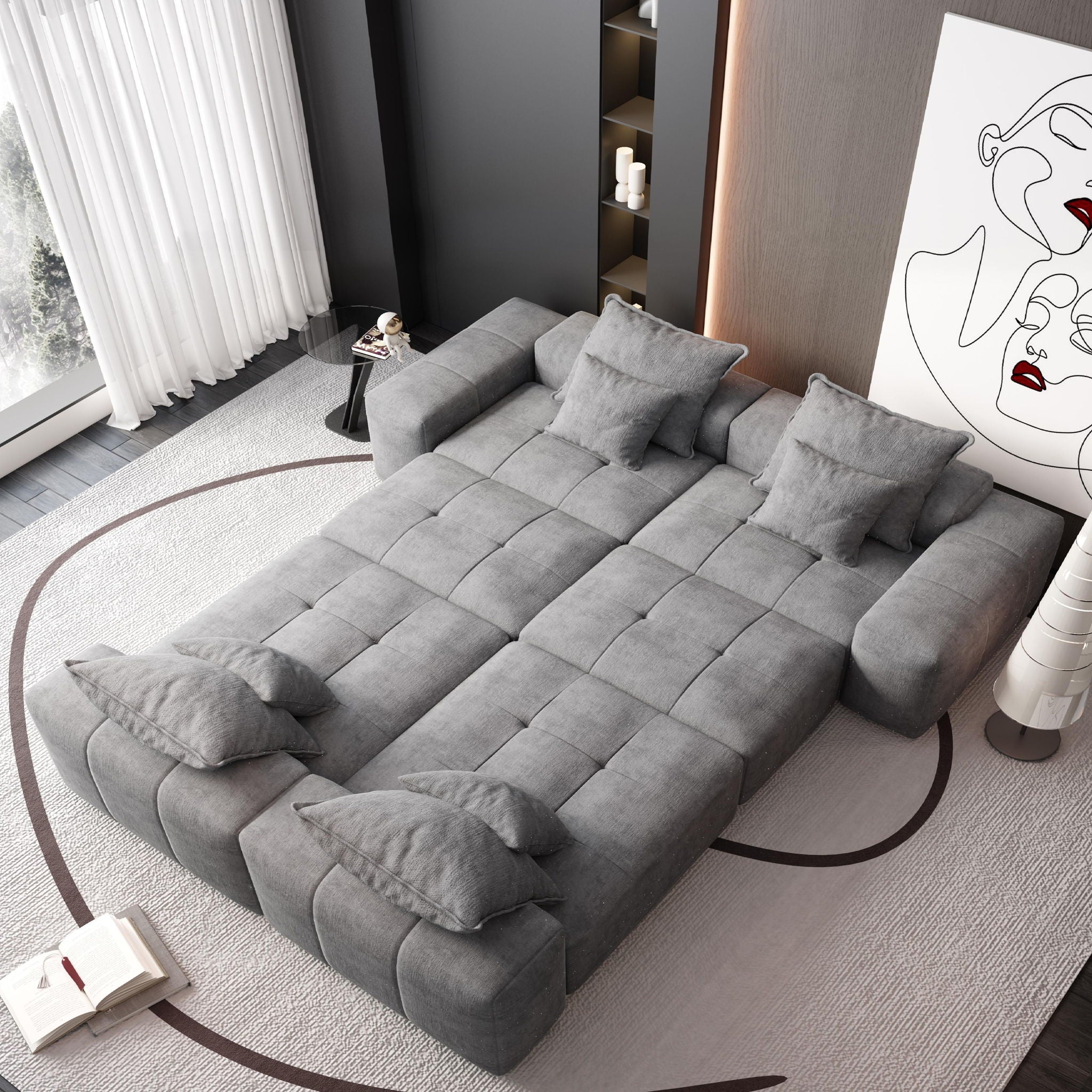 Modern Oversized Diy Combination Modular Sectional Sofa With Pillows
