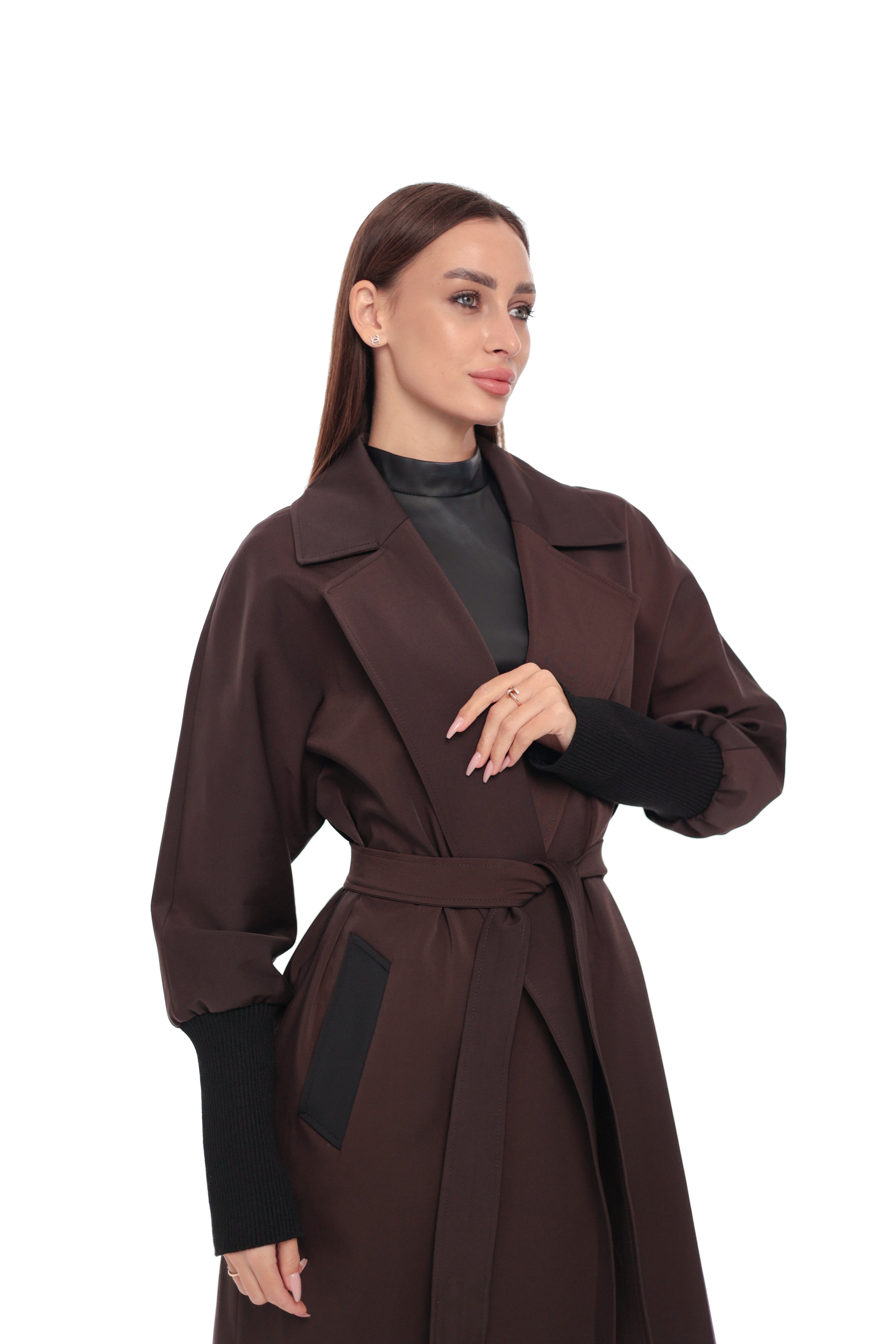 Miru Trench Coat in Chocolate