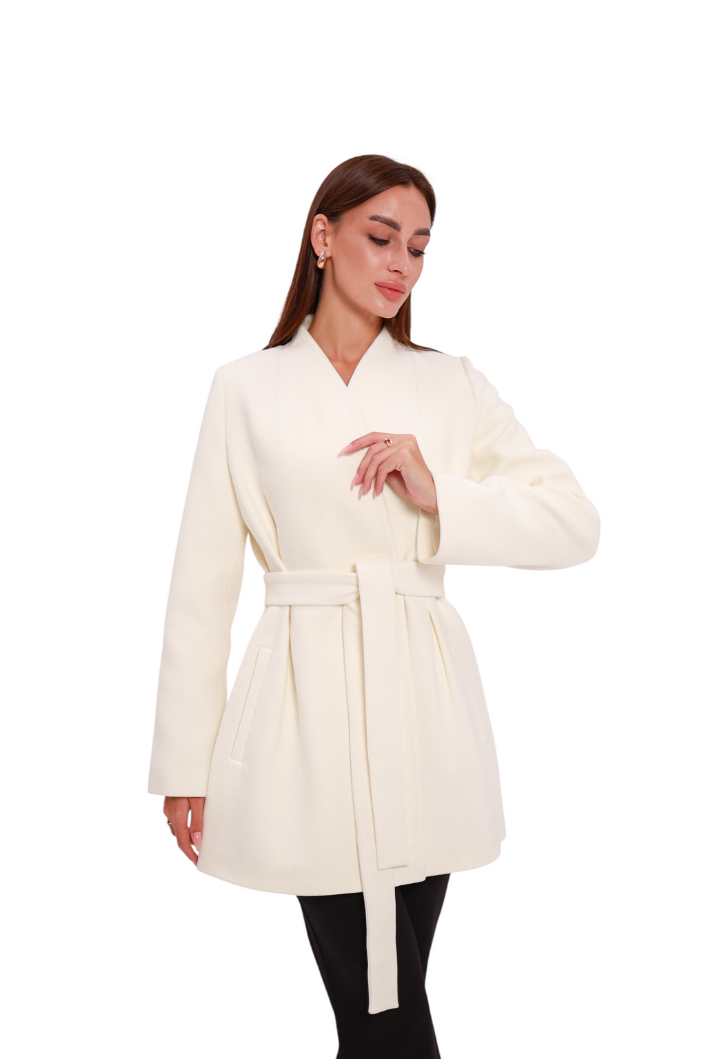 Opéra Cashmere Blend Overcoat in White