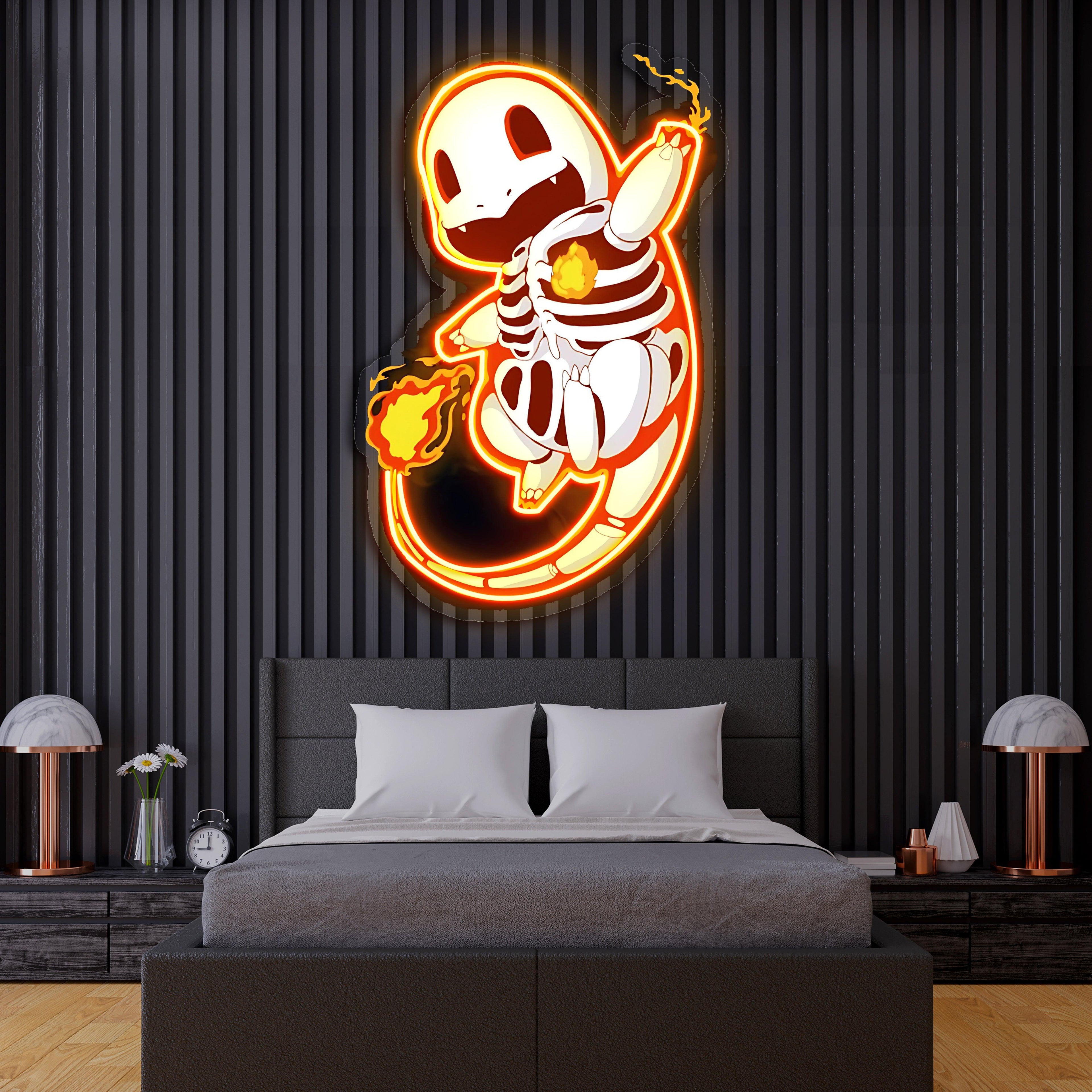 Charmander Pokemon LED Neon Light Sign - Handmade Gaming Wall Art