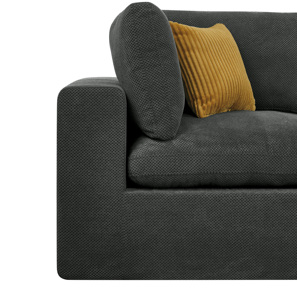 Sectional Sofa Modular Polyester Dark Gray 10 Seat