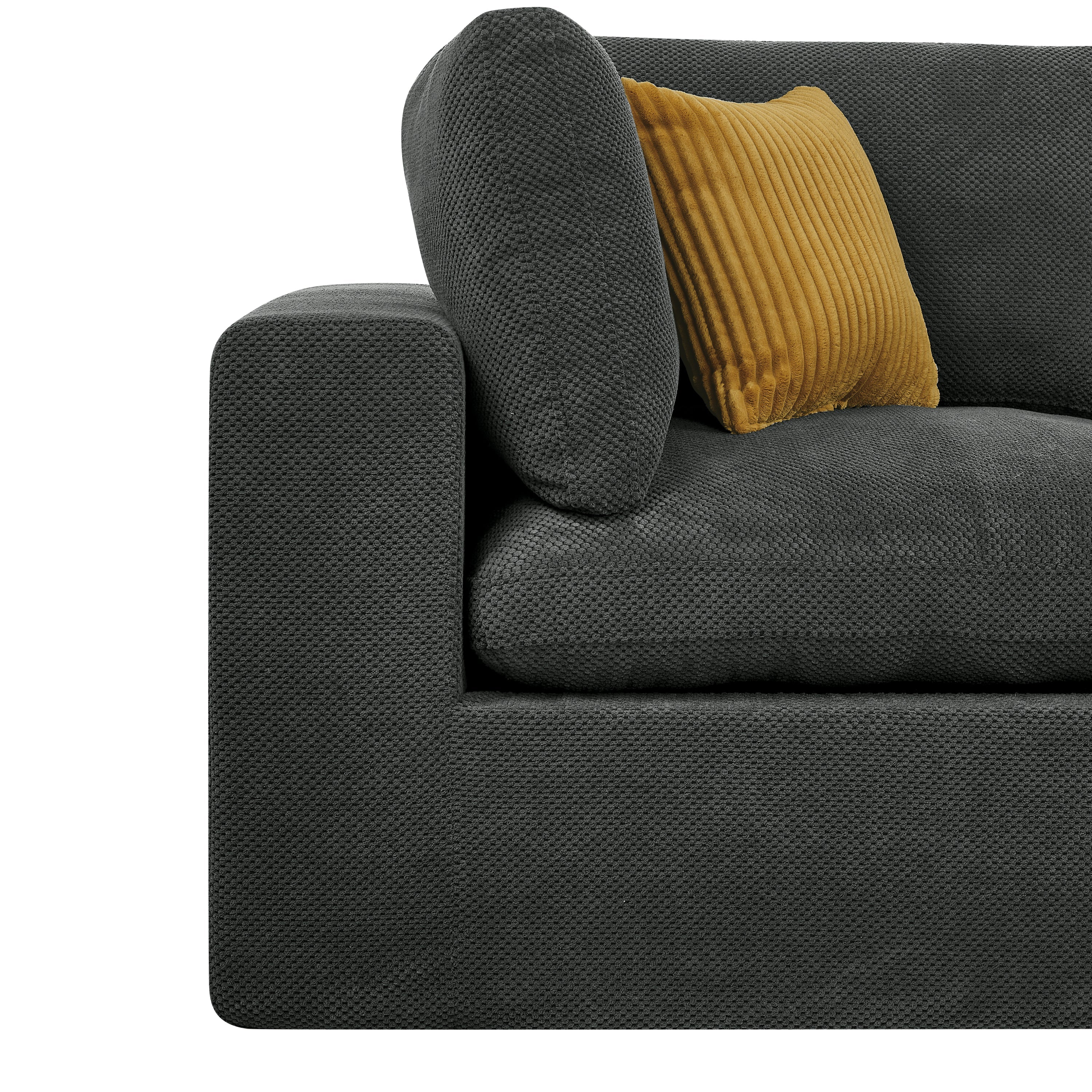 Sectional Sofa Modular Polyester Dark Gray 10 Seat