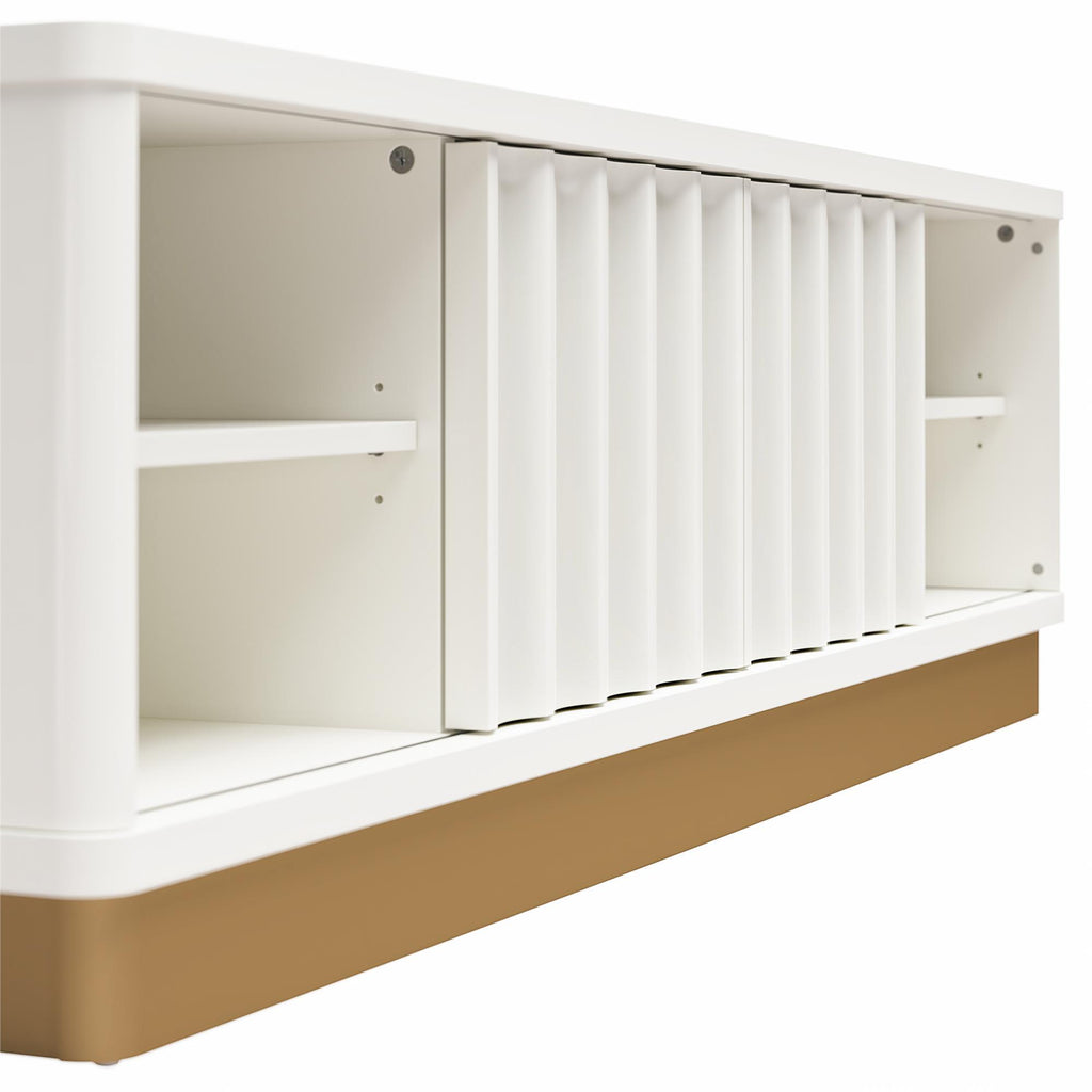Rene - Scalloped TV Stand For TVs Up To 65" - White
