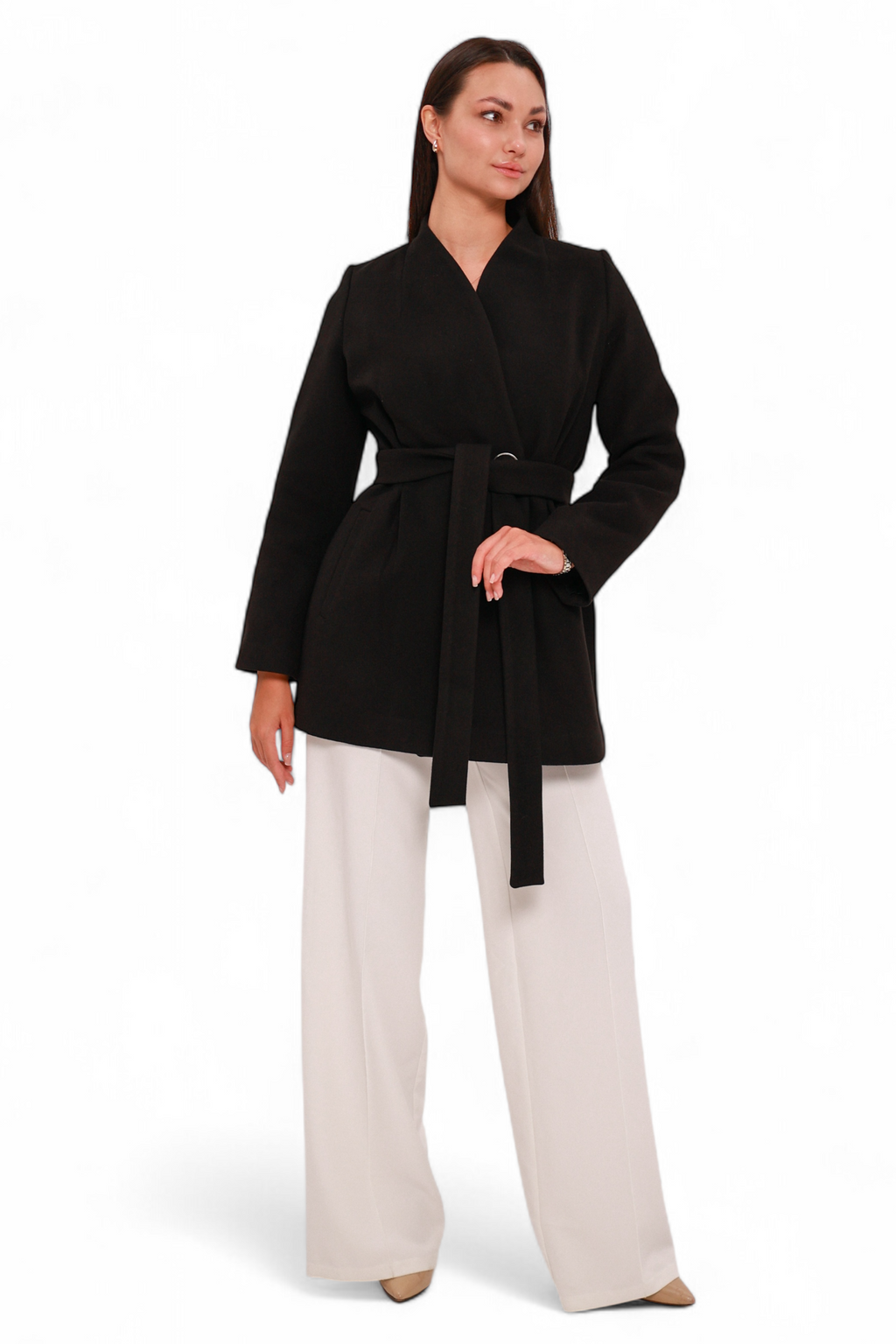 Opéra Cashmere Blend Overcoat in Black