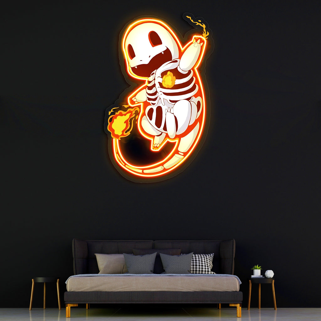 Charmander Pokemon LED Neon Light Sign - Handmade Gaming Wall Art