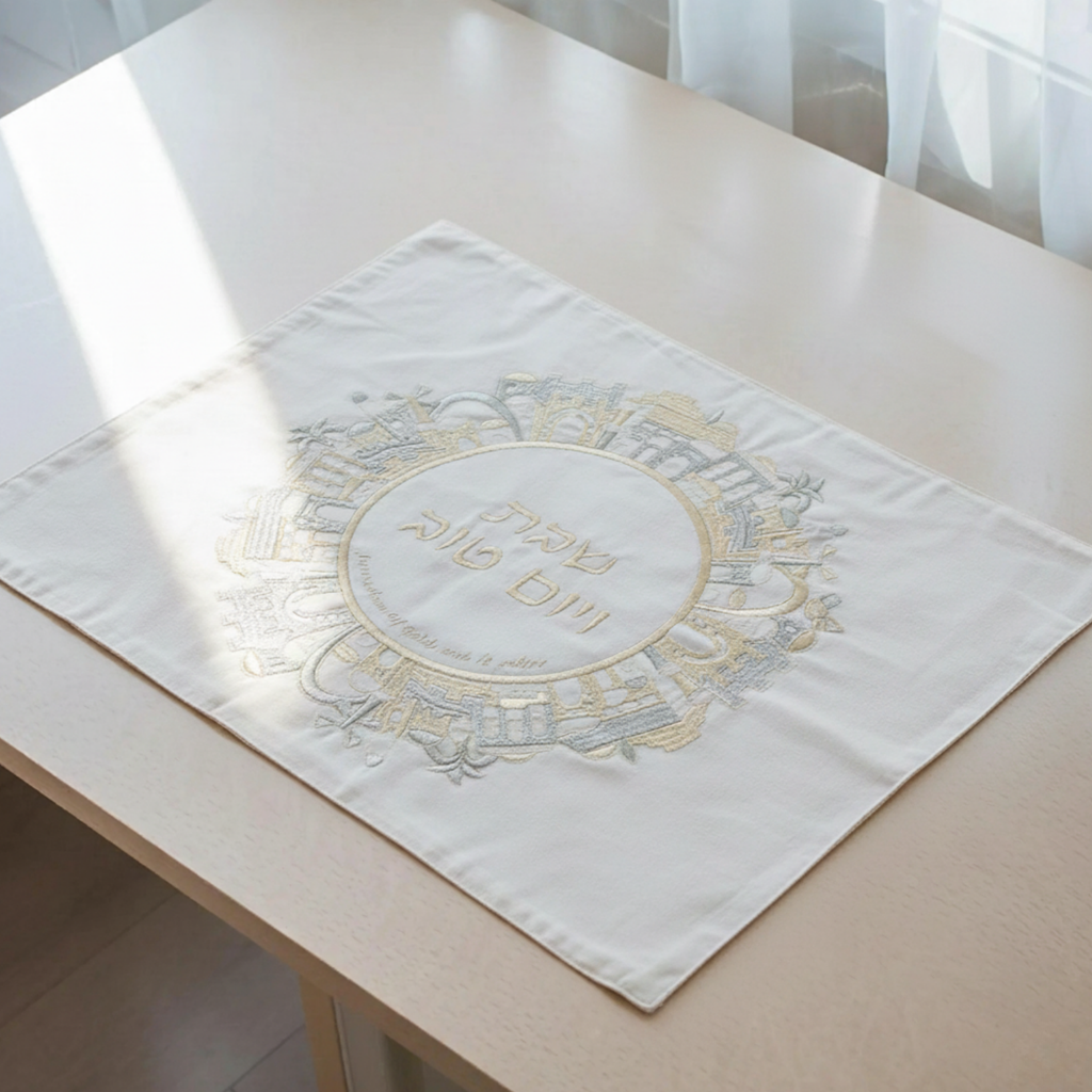 Festive Challah Cover with Jerusalem Embroidery – Roots, Beauty, and Style | Jerusalem Series