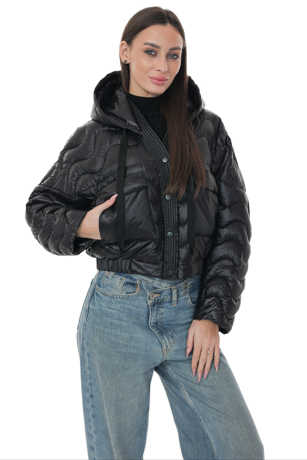 Lexi Cropped Jacket in Black