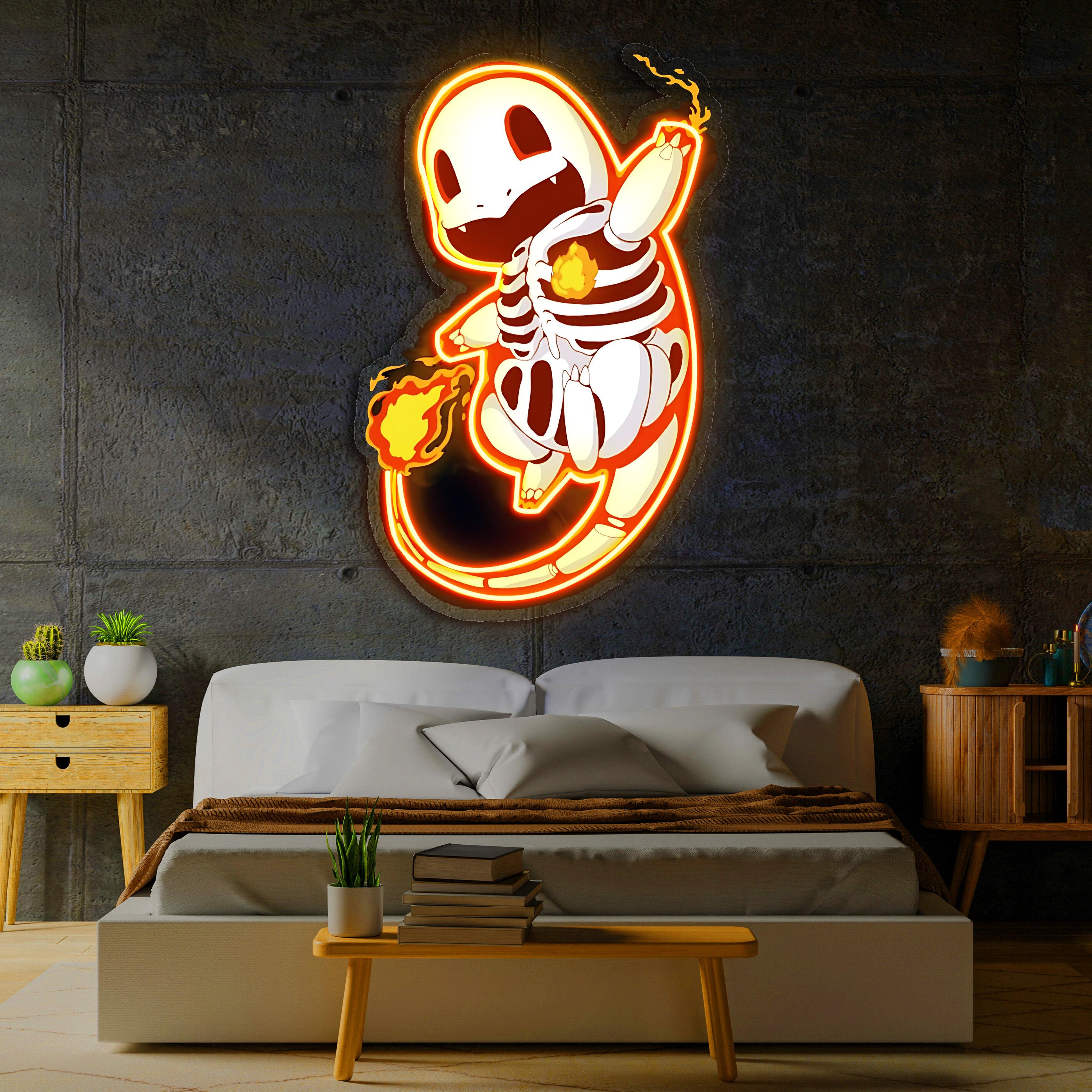 Charmander Pokemon LED Neon Light Sign - Handmade Gaming Wall Art