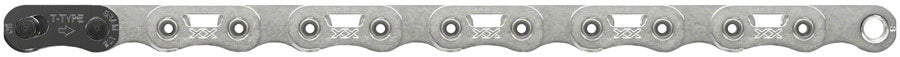 SRAM XX SL Eagle T-Type Flattop Chain - 12-Speed 126 Links Hollow Pin Includes PowerLock Connector PVD Coated Silver