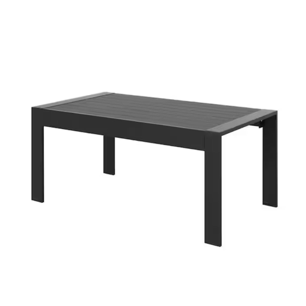 3 Piece Outdoor Patio Set Aluminum Black Gray Cushions