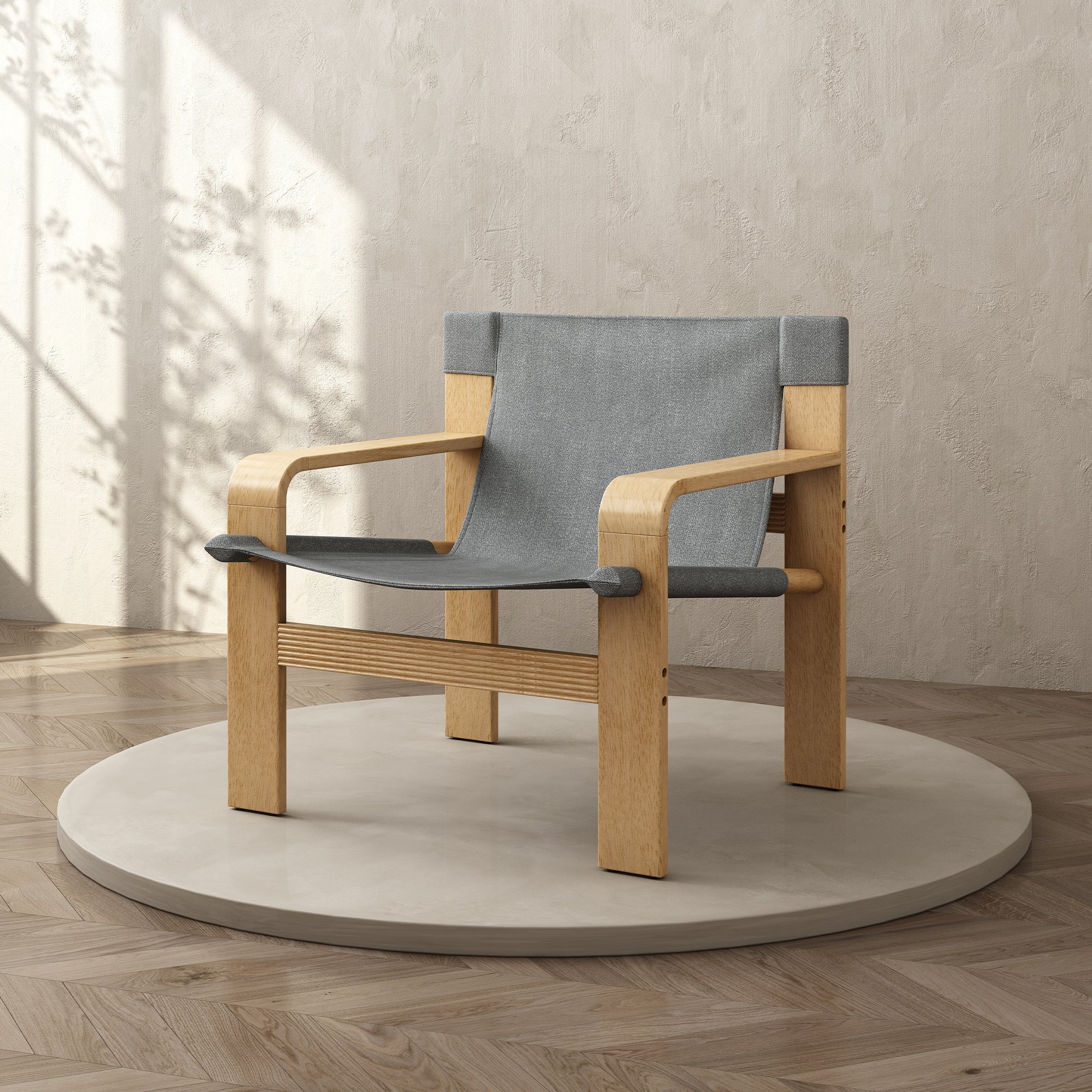 Mid-Century Accent Chair Dark Gray Linen 30x25x30