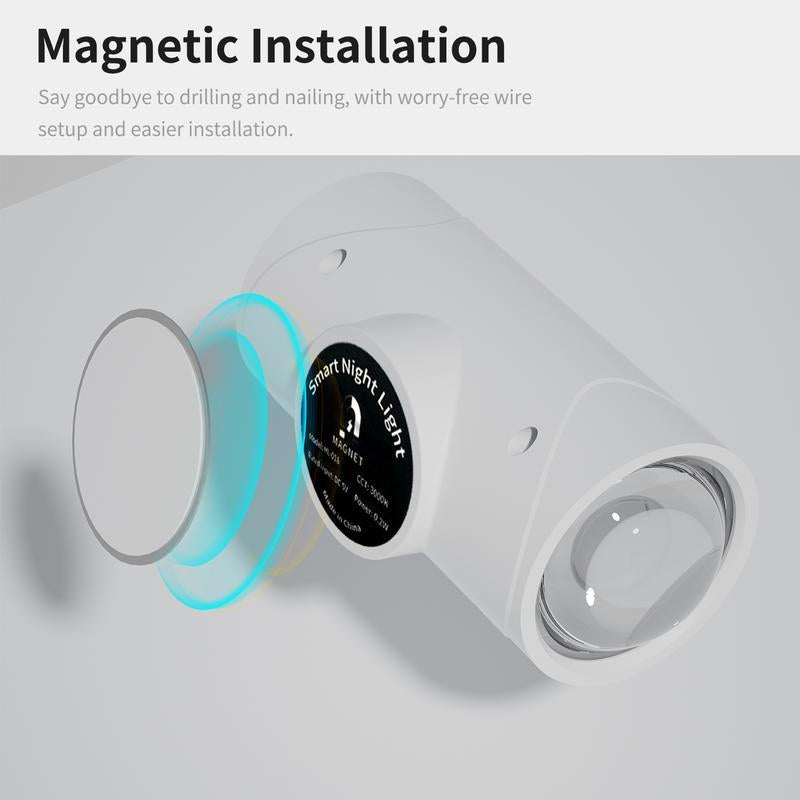Smart Rechargeable LED Night Light with Motion Sensor – RGB Gradient Ambient Lighting, Dimmable Wall Lamp, Magnetic & Stick-On Design, USB Convenient Charging, Long-Lasting Battery, Perfect for Halloween Decor, Bedroom, Stairs, Hallway & Entryway