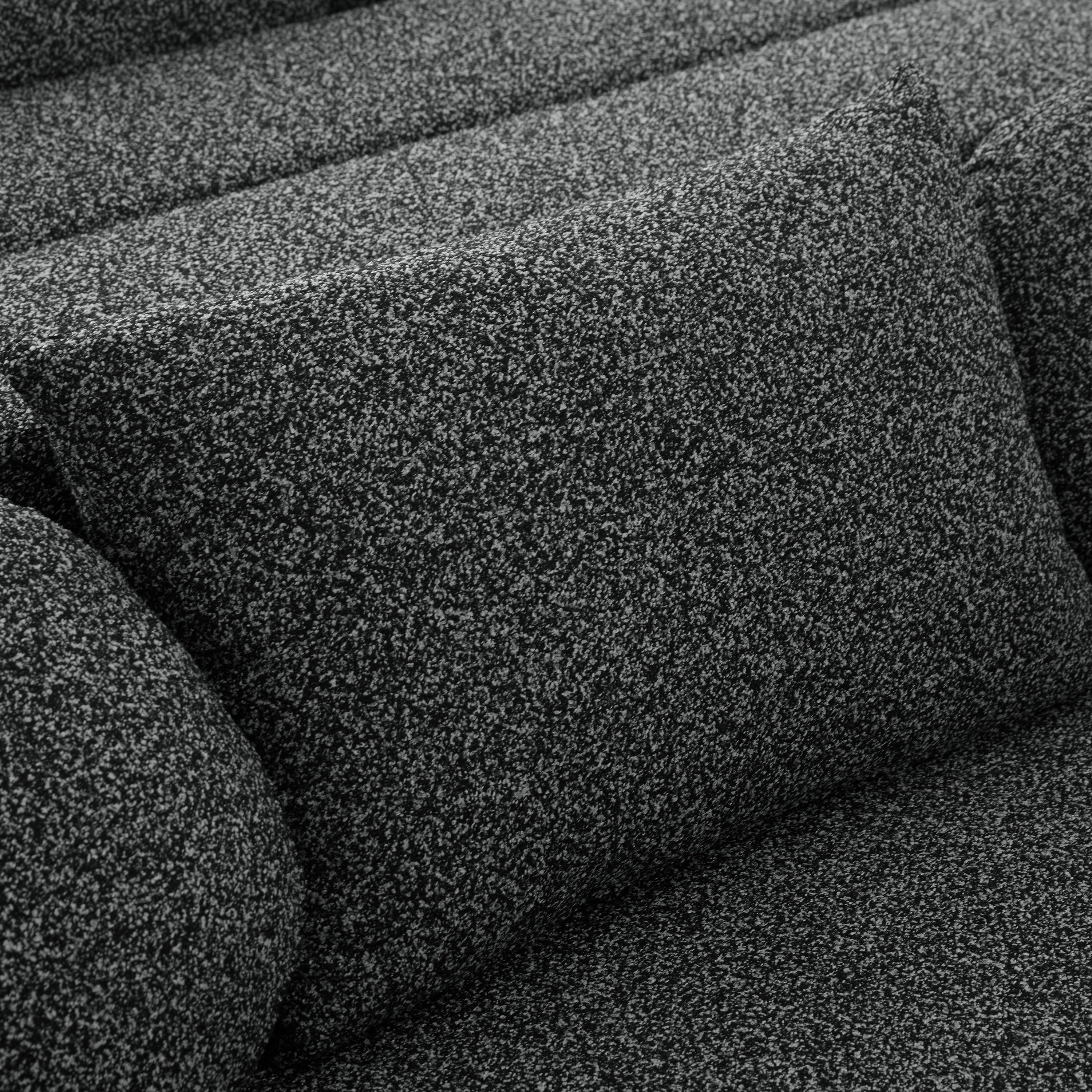 Sectional Sofa U-Shape Modular Boucle Black 6-Seat Deep Seating 114.9x64.5 In