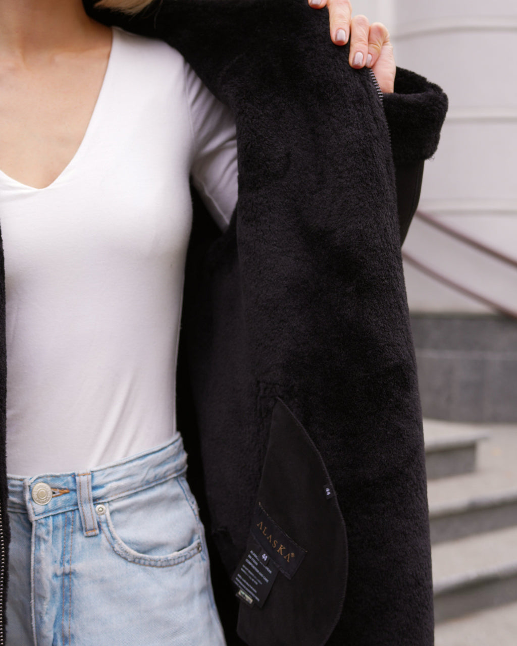 ⇆ Reversible Faux Shearling Hooded Coat