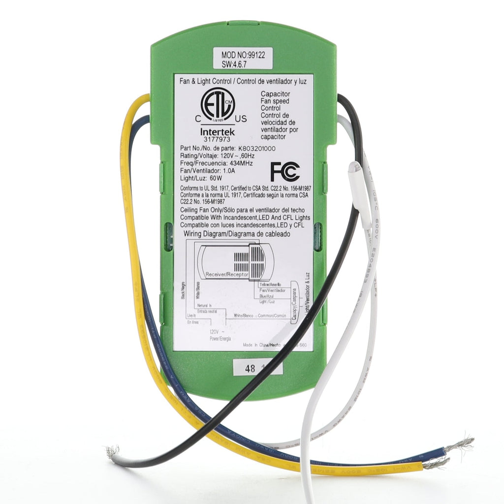 Substitute for Hunter 99122 Ceiling Fan Receiver - 99122-Receiver [63T-AC83T-KIT]