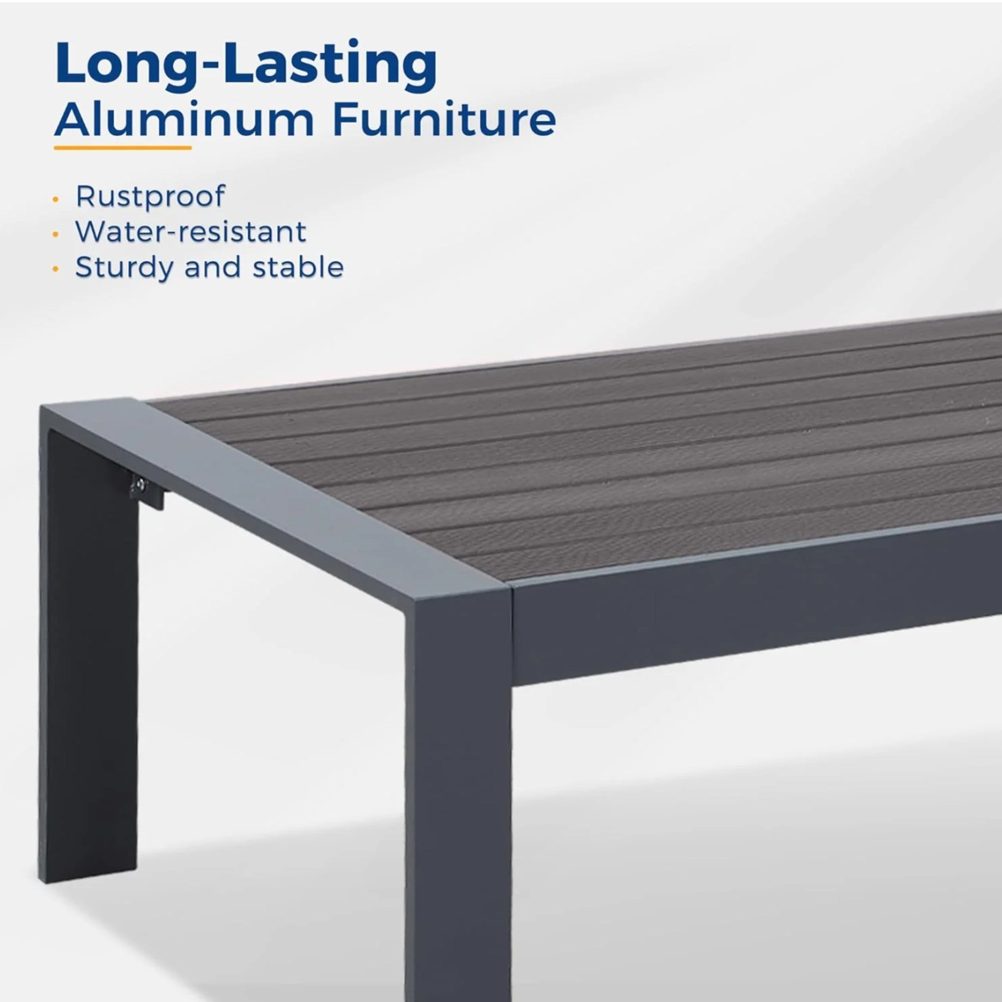 Outdoor Conversation Set 5 Seat Aluminum Gray Blue Cushion